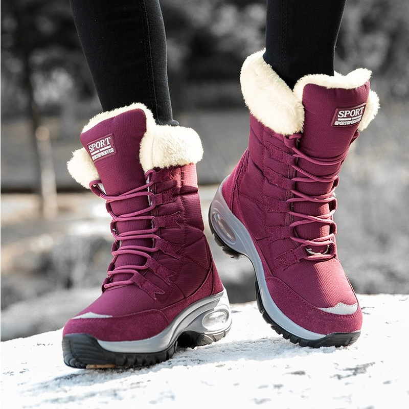 Women'S Fashion Hiking Boots - 고급 여성용 스노우 부츠 패션 플러시
