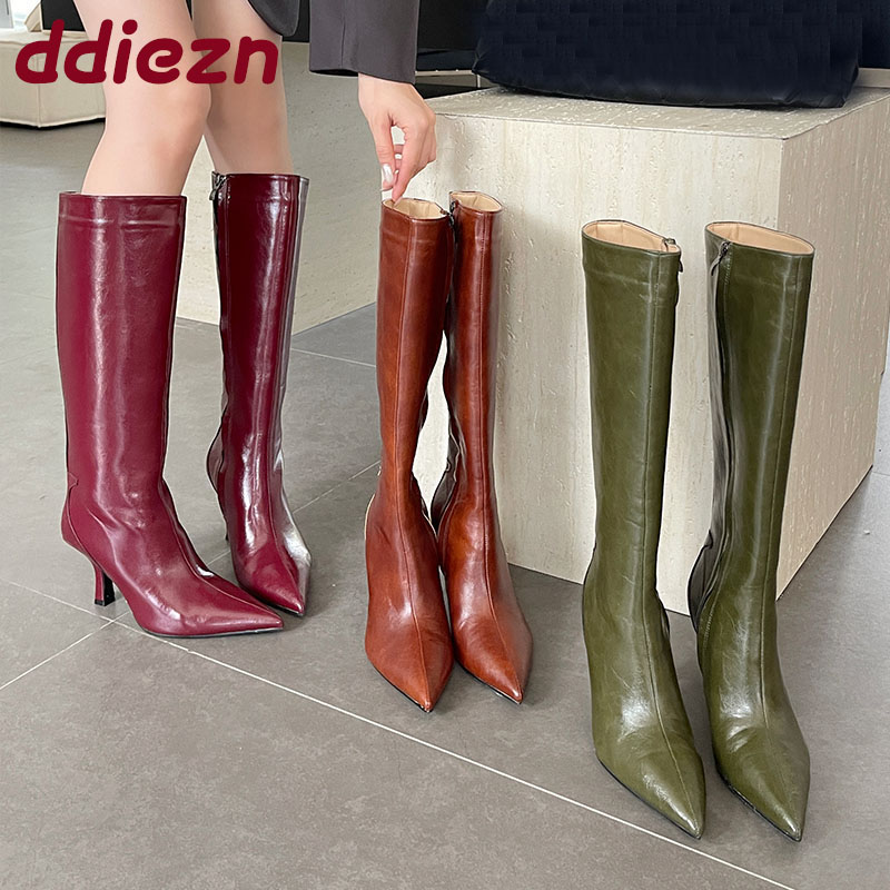 Winter Fashion Women Boots - 패션 포인티드 토 여성 니하이 부츠