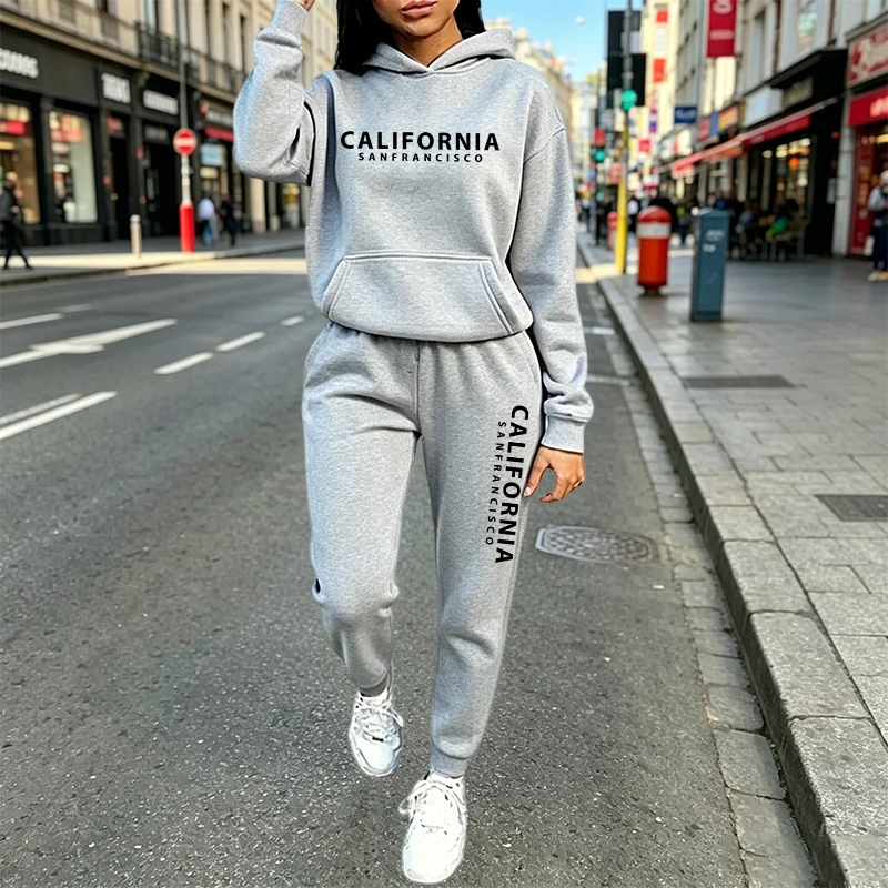 Women'S Fashion Suit - 도시적인 캐주얼 패션 후드 조거 수트