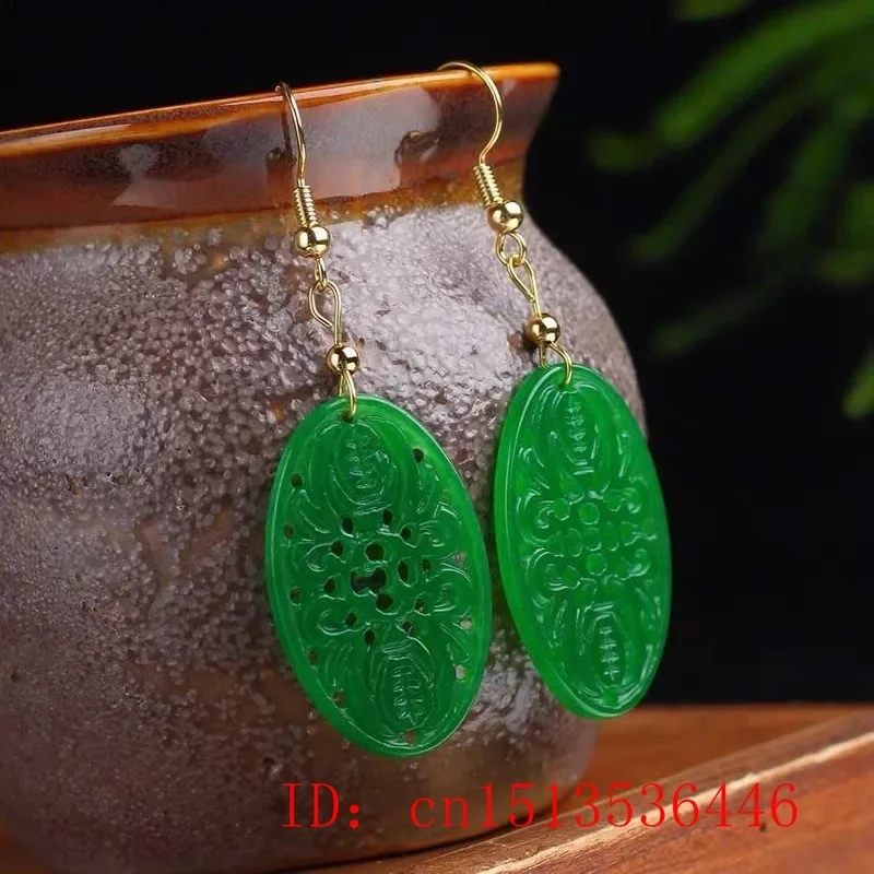Women Fashion Jewellery - 원래 자연 녹색 옥 에메랄드 박쥐