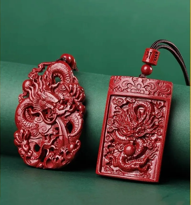 Women Fashion Jewellery - 패셔너블한 시나바 옥 양면 조각 드래곤