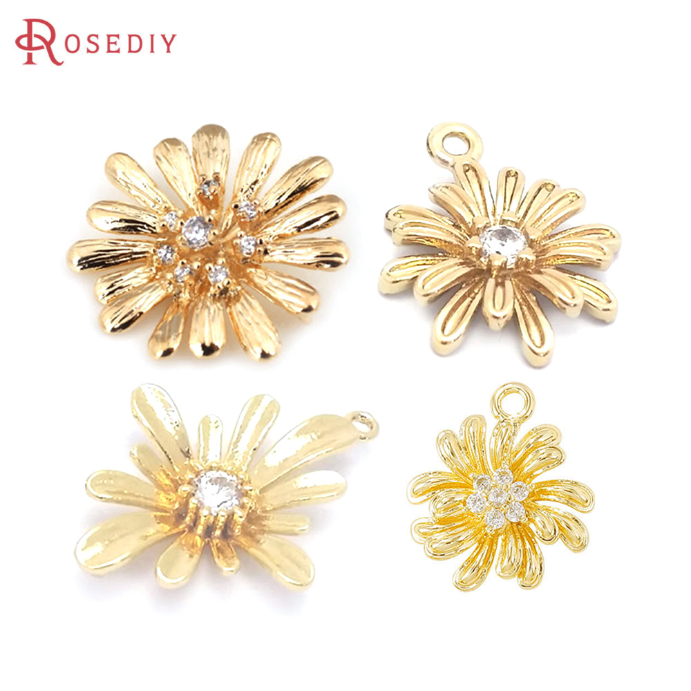 Women Fashion Jewellery - 18K 골드 컬러 황동 해바라기 데이지