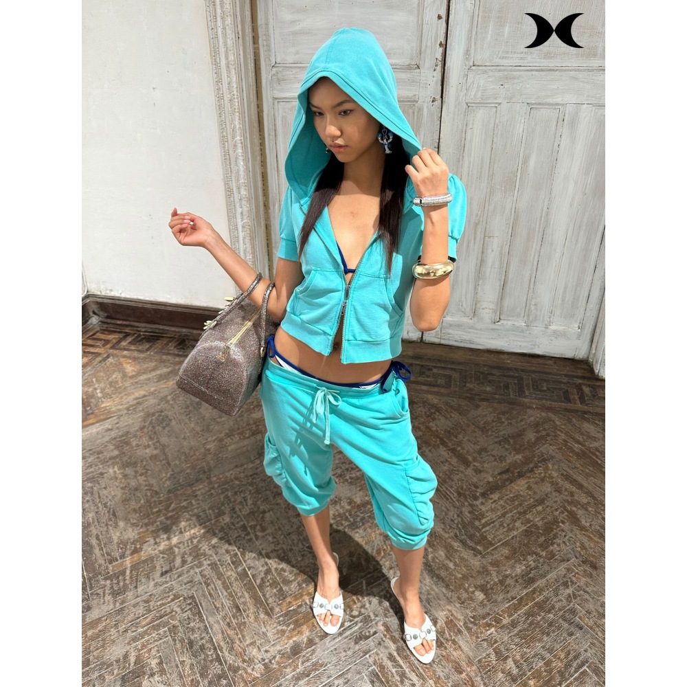 Women'S Fashion Suit - 미국 스트리트 스파이스 걸 스타일 반팔