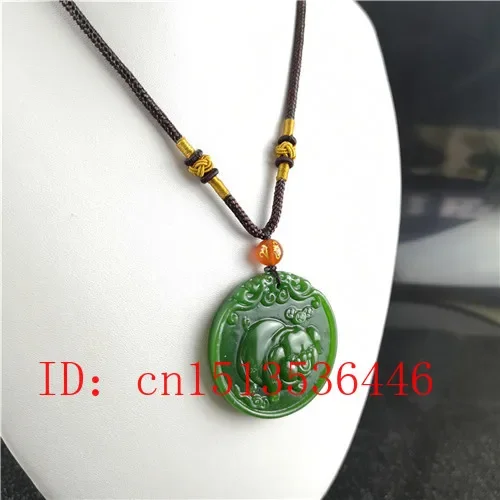 자연 녹색 중국어 돼지 조각 된 옥 펜던트 목걸이 매력 - Women Fashion Jewellery 리뷰 및 가격