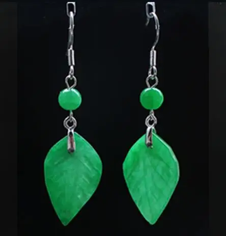 사용자 정의 천연 녹색 옥 잎 구슬 DIY 귀걸이 매력 - Women Fashion Jewellery 리뷰 및 가격