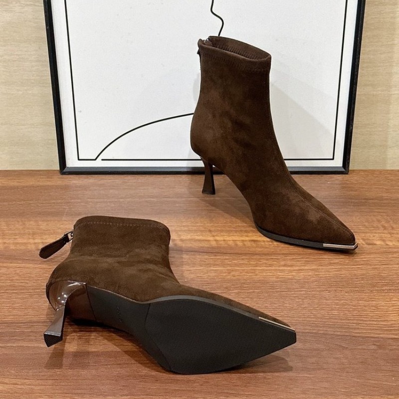 가을 겨울 포인티드 토 여성 앵클 부츠 심플한 지퍼 얇 - Winter Fashion Women Boots 리뷰 및 가격