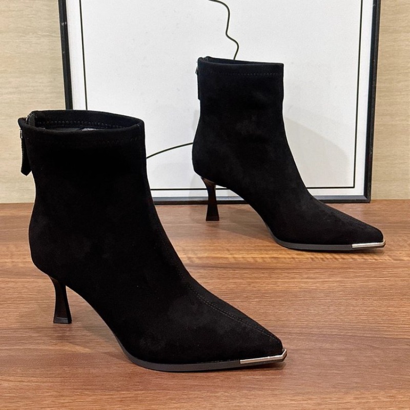 가을 겨울 포인티드 토 여성 앵클 부츠 심플한 지퍼 얇 - Winter Fashion Women Boots 리뷰 및 가격