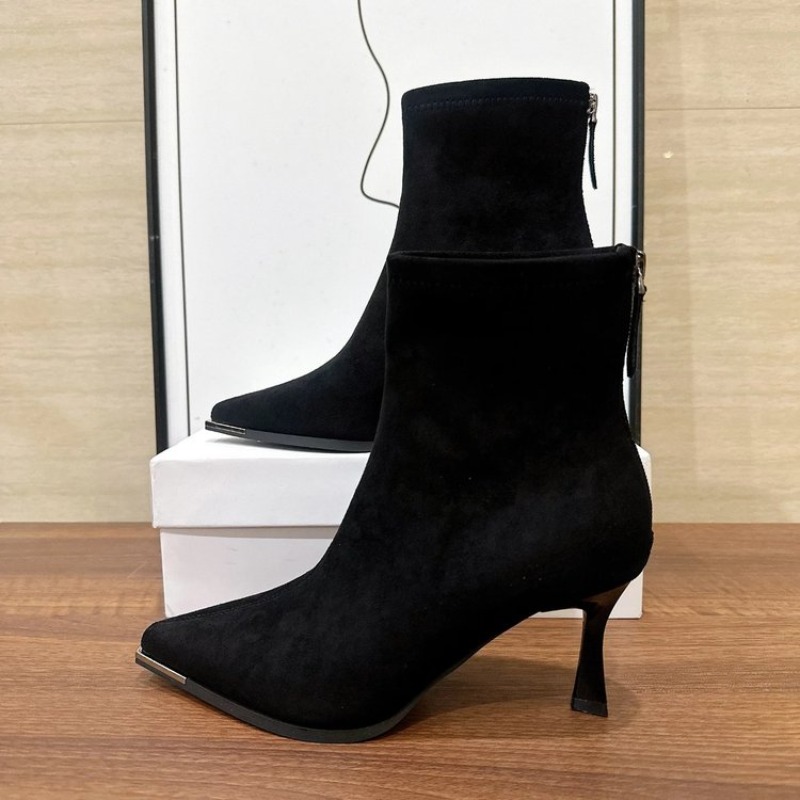 가을 겨울 포인티드 토 여성 앵클 부츠 심플한 지퍼 얇 - Winter Fashion Women Boots 리뷰 및 가격