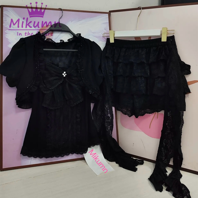 Mikumn 고딕 로리타 블랙 레이스 3 피스 세트 여 - Lace Trim Cami 리뷰 및 가격