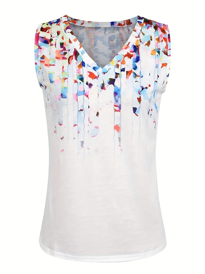 플러스 사이즈 브이넥 플라워 프린트 민소매 캐주얼 루즈 - Women Fashion Vest 리뷰 및 가격
