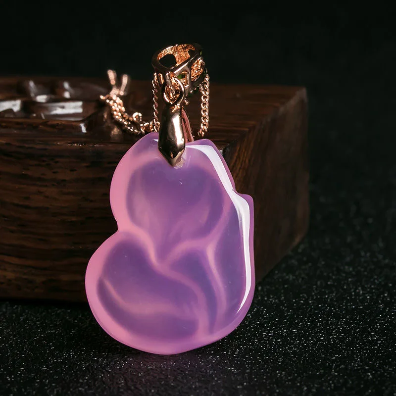 천연 보라색 마노 여우 펜던트 목걸이, 손으로 조각한  - Women Fashion Jewellery 리뷰 및 가격
