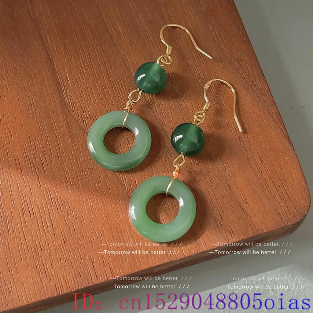 녹색 진짜 옥 반지 귀걸이 행운의 조각 된 부적 천연  - Women Fashion Jewellery 리뷰 및 가격