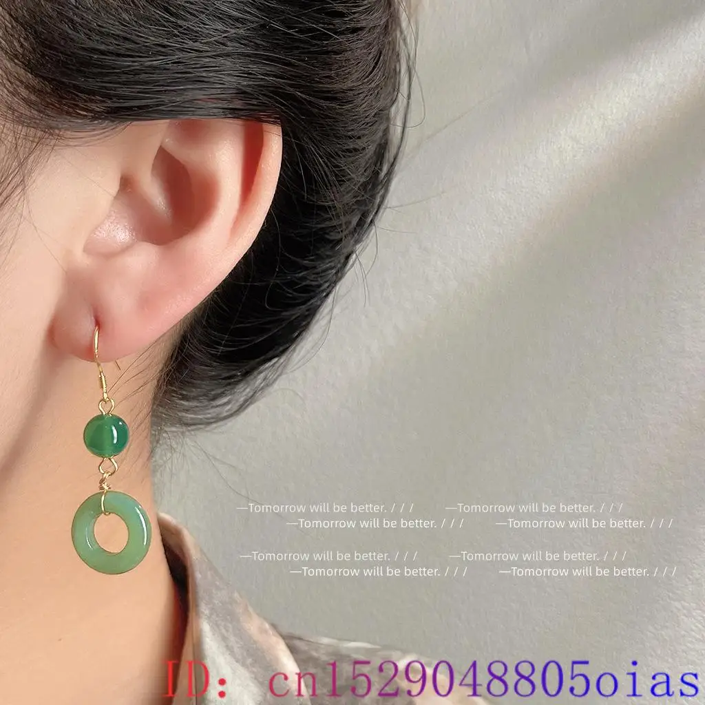 녹색 진짜 옥 반지 귀걸이 행운의 조각 된 부적 천연  - Women Fashion Jewellery 리뷰 및 가격