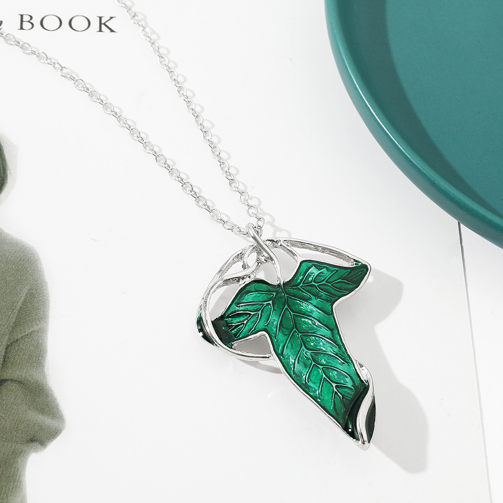 빈티지 그린 리프 펜던트 목걸이 여성을 위한 절묘한 엘 - Women Fashion Jewellery 리뷰 및 가격