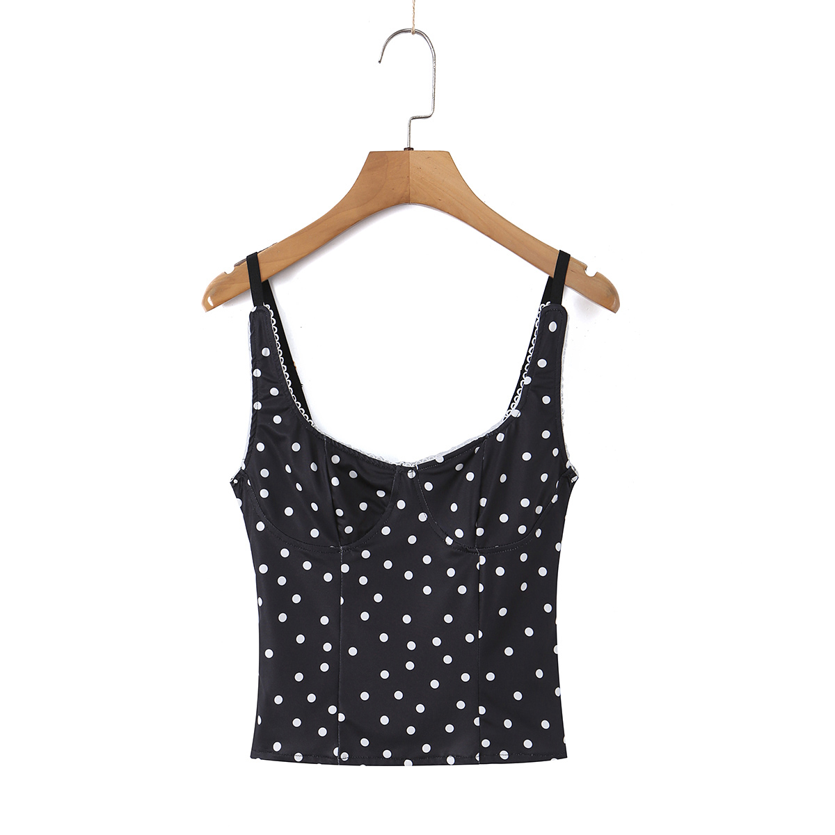 블랙 폴카 도트 코르셋 캐미탑 여성용 레이스 트림 스파 - Lace Trim Cami 리뷰 및 가격