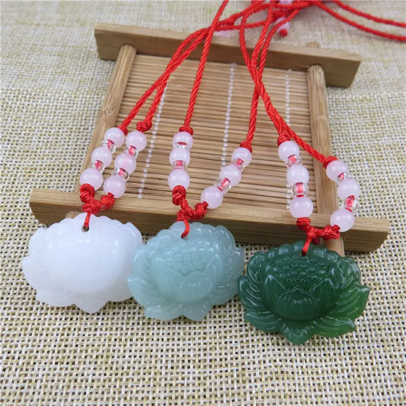 천연 녹색 비취 연꽃 펜던트 비즈 목걸이 참 주얼리 패 - Women Fashion Jewellery 리뷰 및 가격