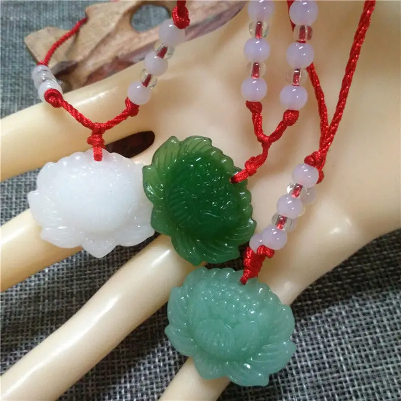 천연 녹색 비취 연꽃 펜던트 비즈 목걸이 참 주얼리 패 - Women Fashion Jewellery 리뷰 및 가격