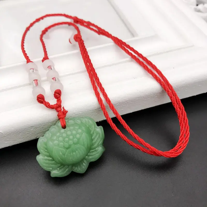 천연 녹색 비취 연꽃 펜던트 비즈 목걸이 참 주얼리 패 - Women Fashion Jewellery 리뷰 및 가격