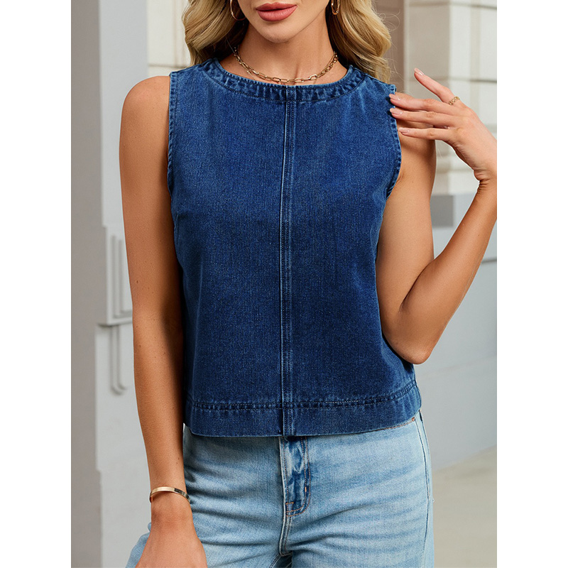 Benuynffy 캐주얼 라운드 넥 데님 조끼 여성 여 - Women Fashion Vest 리뷰 및 가격