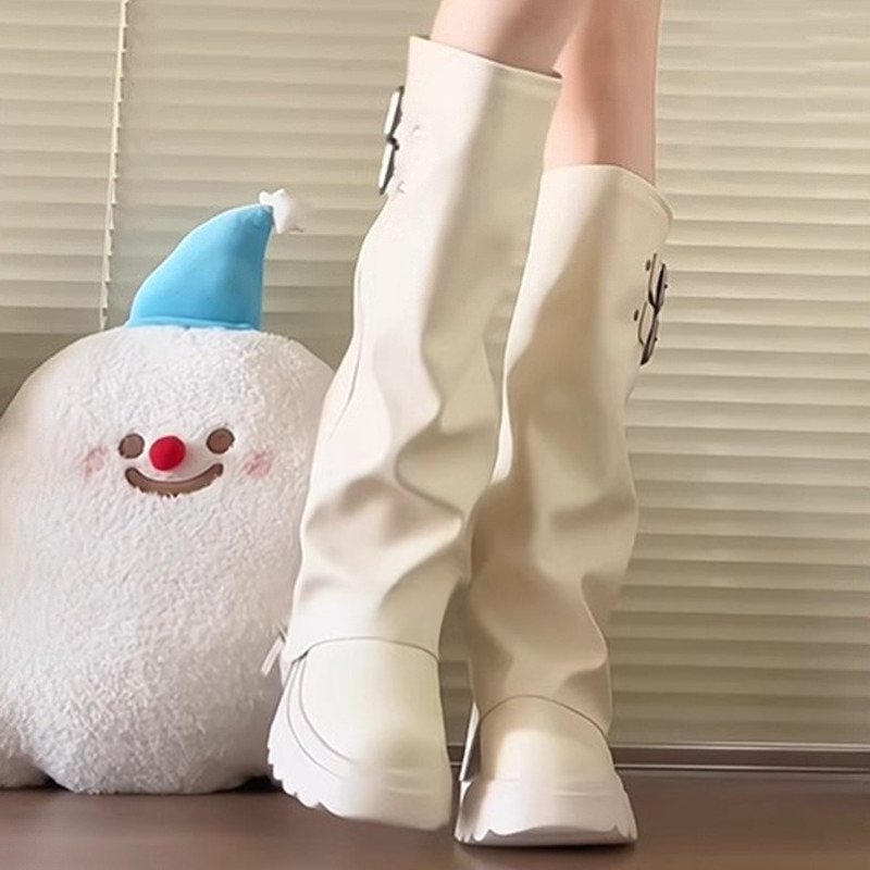 펑크 스타일 스플라이싱 굽높은 여성 니하이 부츠 패션  - Winter Fashion Women Boots 리뷰 및 가격