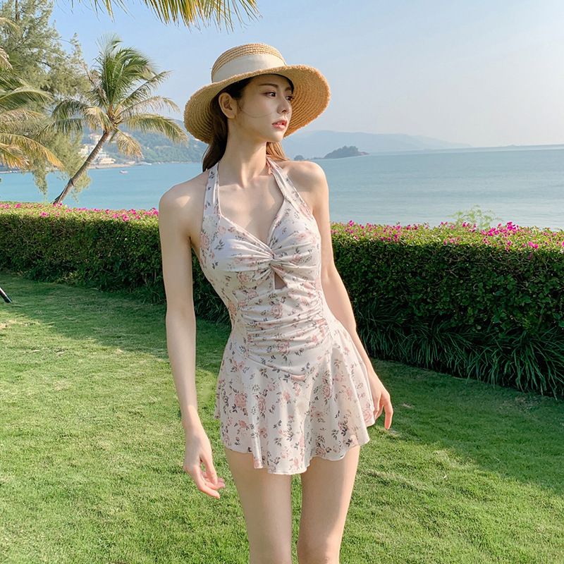 새로운 여름 꽃 프린트 모노 키니 여성 섹시한 홀터 드 - Floral Summer Dress 리뷰 및 가격