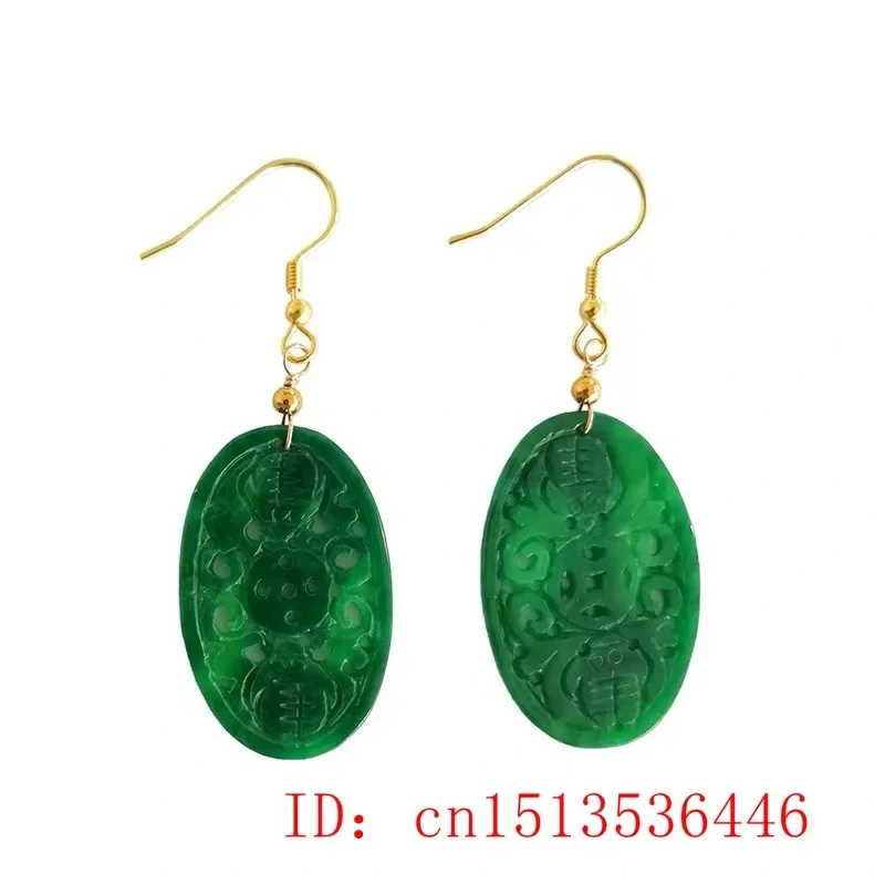 원래 자연 녹색 옥 에메랄드 박쥐 중공 귀걸이 보석 패 - Women Fashion Jewellery 리뷰 및 가격