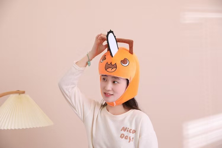 애니메이션 체인소맨 포치타 코스프레 플러시 헤드기어 캡 - Women Fashion Vest 리뷰 및 가격