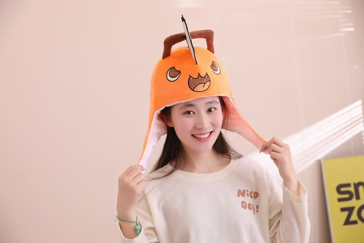 애니메이션 체인소맨 포치타 코스프레 플러시 헤드기어 캡 - Women Fashion Vest 리뷰 및 가격