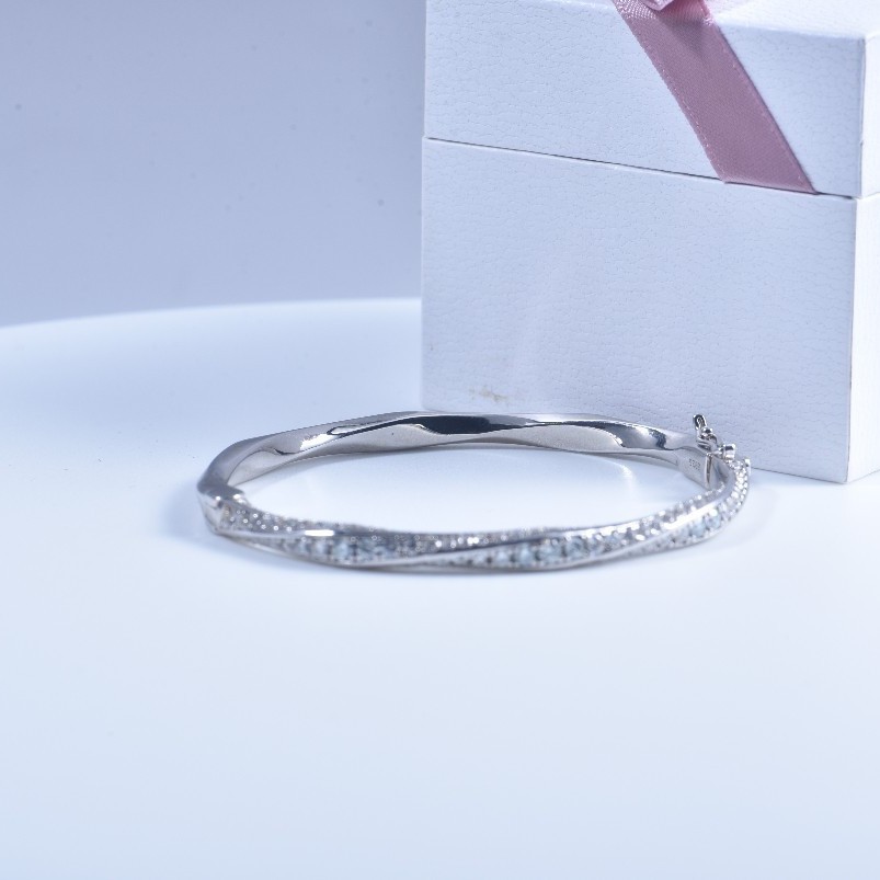 여성용 s925 스털링 실버 뱅글 반짝이는 커프 팔찌  - Women Fashion Jewellery 리뷰 및 가격