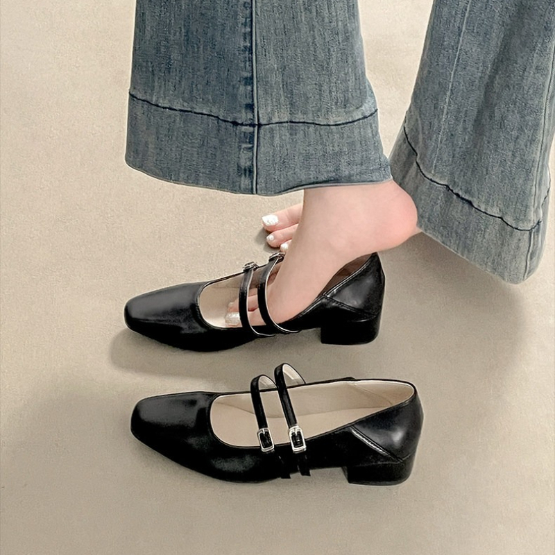 스퀘어 토 로우힐 여성용 실버 메리 제인 슈즈 패션 우 - Women'S Fashion Belts 리뷰 및 가격