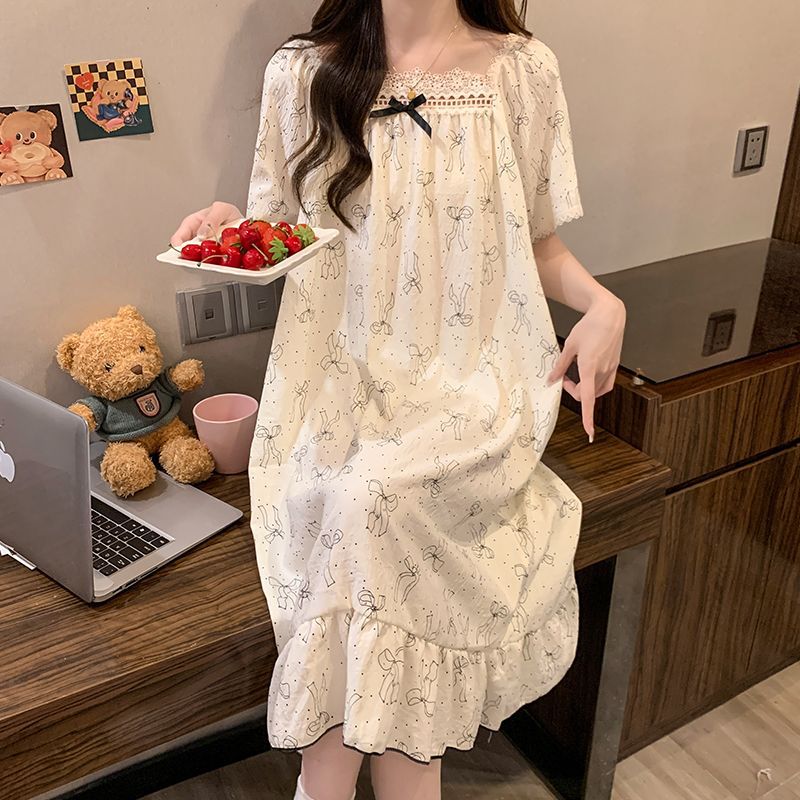 플러스 사이즈 공주 스타일 나이트 가운 여름 짧은 소매 - Floral Summer Dress 리뷰 및 가격