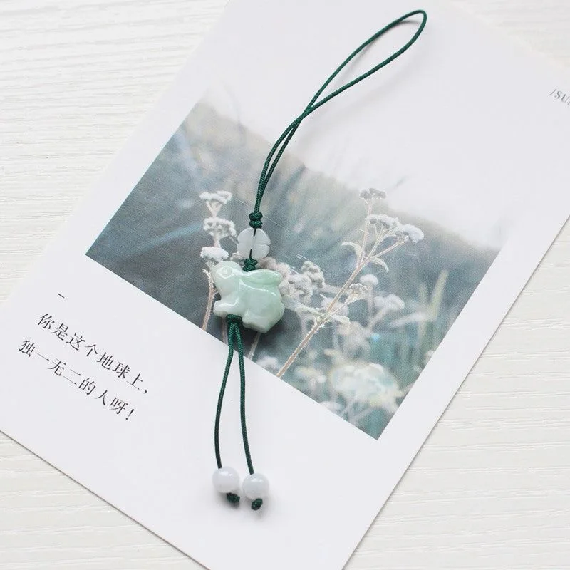 사용자 정의 천연 에메랄드 중국어 토끼 DIY 전화 체 - Women Fashion Jewellery 리뷰 및 가격