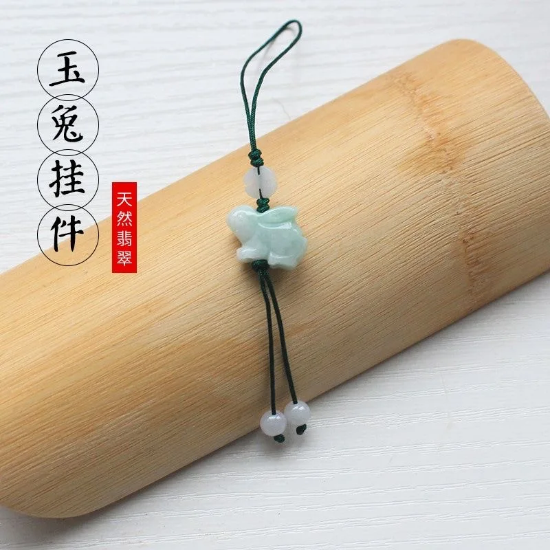 사용자 정의 천연 에메랄드 중국어 토끼 DIY 전화 체 - Women Fashion Jewellery 리뷰 및 가격