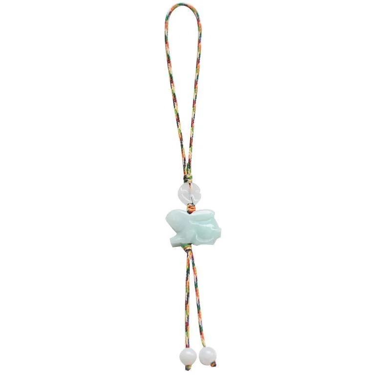 사용자 정의 천연 에메랄드 중국어 토끼 DIY 전화 체 - Women Fashion Jewellery 리뷰 및 가격