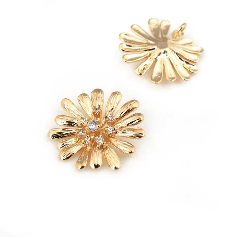 18K 골드 컬러 황동 해바라기 데이지 참 펜던트 고품 - Women Fashion Jewellery 리뷰 및 가격