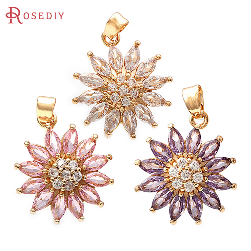 18K 골드 컬러 황동 해바라기 데이지 참 펜던트 고품 - Women Fashion Jewellery 리뷰 및 가격