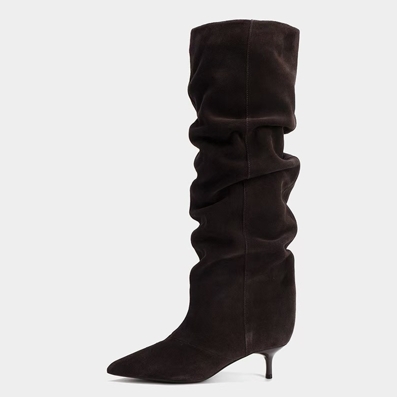 리예 런웨이 패션 플리츠 스웨이드 니하이 부츠 여성 브 - Winter Fashion Women Boots 리뷰 및 가격