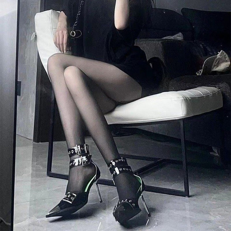 슈퍼 하이힐 메탈 포인티드 토 스터드 벨트 버클 뒤쪽  - Women'S Fashion Belts 리뷰 및 가격