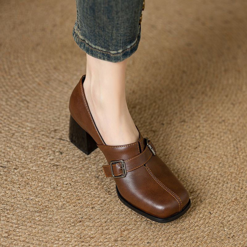 Girseaby 빈티지 여성 펌프 스퀘어 발가락 블록  - Women'S Fashion Belts 리뷰 및 가격